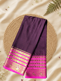 Indeloom's Purple Classic Mysore Semi Silk Saree