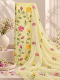 Classic Kota Doria Cotton Unstitched 2-Piece Kurti | Pastel Yellow
