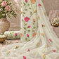 Classic Kota Doria Cotton Unstitched 2-Piece Kurti | Ivory Green