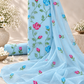 Classic Kota Doria Cotton Unstitched 2-Piece Kurti | Sky Blue