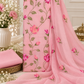 Classic Kota Doria Cotton Unstitched 2-Piece Kurti | Blush Coral Pink