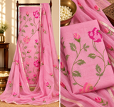 Classic Kota Doria Cotton Unstitched 2-Piece Kurti | Rose Pink