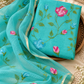 Classic Kota Doria Cotton Unstitched 2-Piece Kurti | Turquoise Blue