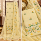 Classic Kota Doria Cotton Unstitched 2-Piece Kurti | Pastel Yellow
