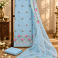 Classic Kota Doria Cotton Unstitched 2-Piece Kurti | Powder Blue