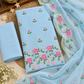 Classic Kota Doria Cotton Unstitched 2-Piece Kurti | Powder Blue