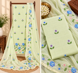 Classic Kota Doria Cotton Unstitched 2-Piece Kurti | Mint Green