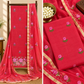 Classic Kota Doria Cotton Unstitched 2-Piece Kurti | Red