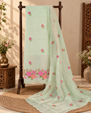 Classic Kota Doria Cotton Unstitched 2-Piece Kurti | Pastel Green