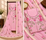 Classic Kota Doria Cotton Unstitched 2-Piece Kurti | Pink