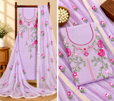Classic Kota Doria Cotton Unstitched 2-Piece Kurti | Lavender