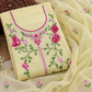 Classic Kota Doria Cotton Unstitched 2-Piece Kurti | Pastel Yellow