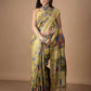 Bumblebee Yellow Floral with Red In Palla On Tussar silk Saree-014