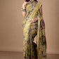 Bumblebee Yellow Floral with Red In Palla On Tussar silk Saree-014