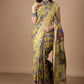 Bumblebee Yellow Floral with Red In Palla On Tussar silk Saree-014
