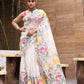 Handwoven Pure Jamdani Muslin Saree  |  Snow White