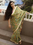 Pastel Green Bangalore Silk  Kalamkari Saree - 023