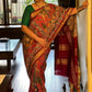 Coral Orange Kanjivaram Silk Kalamkari Saree - 022