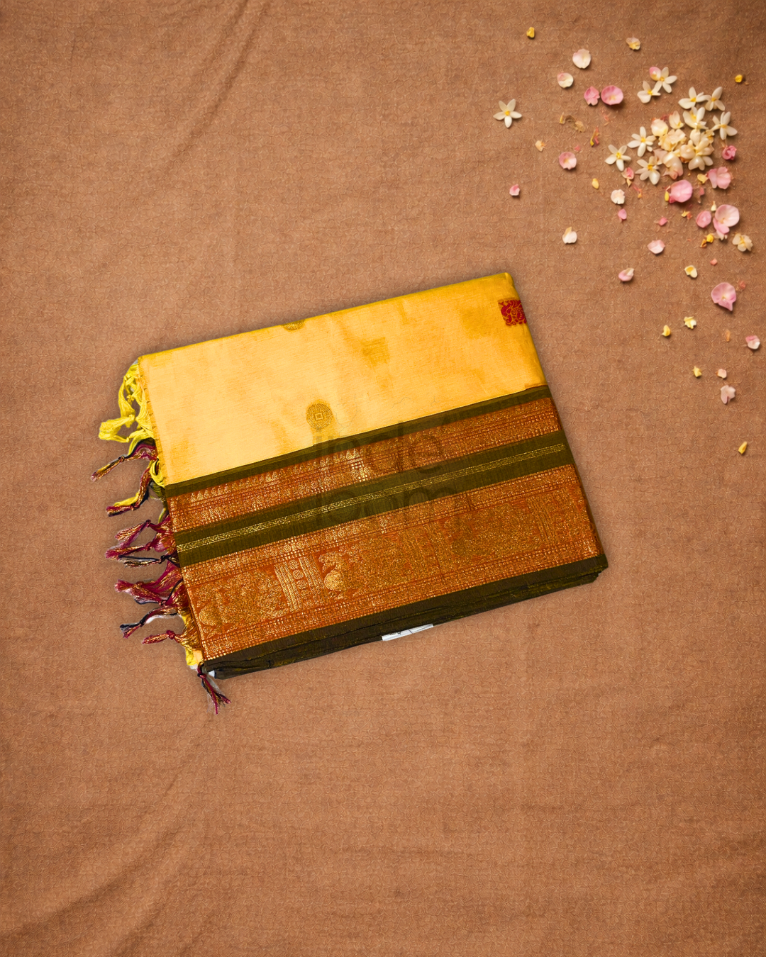 Chettinad Cottton Saree With Yellow