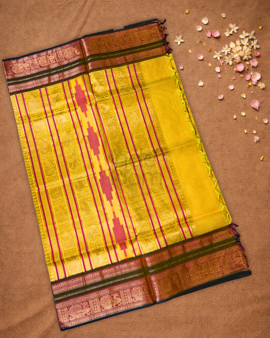 Chettinad Cottton Saree With Yellow