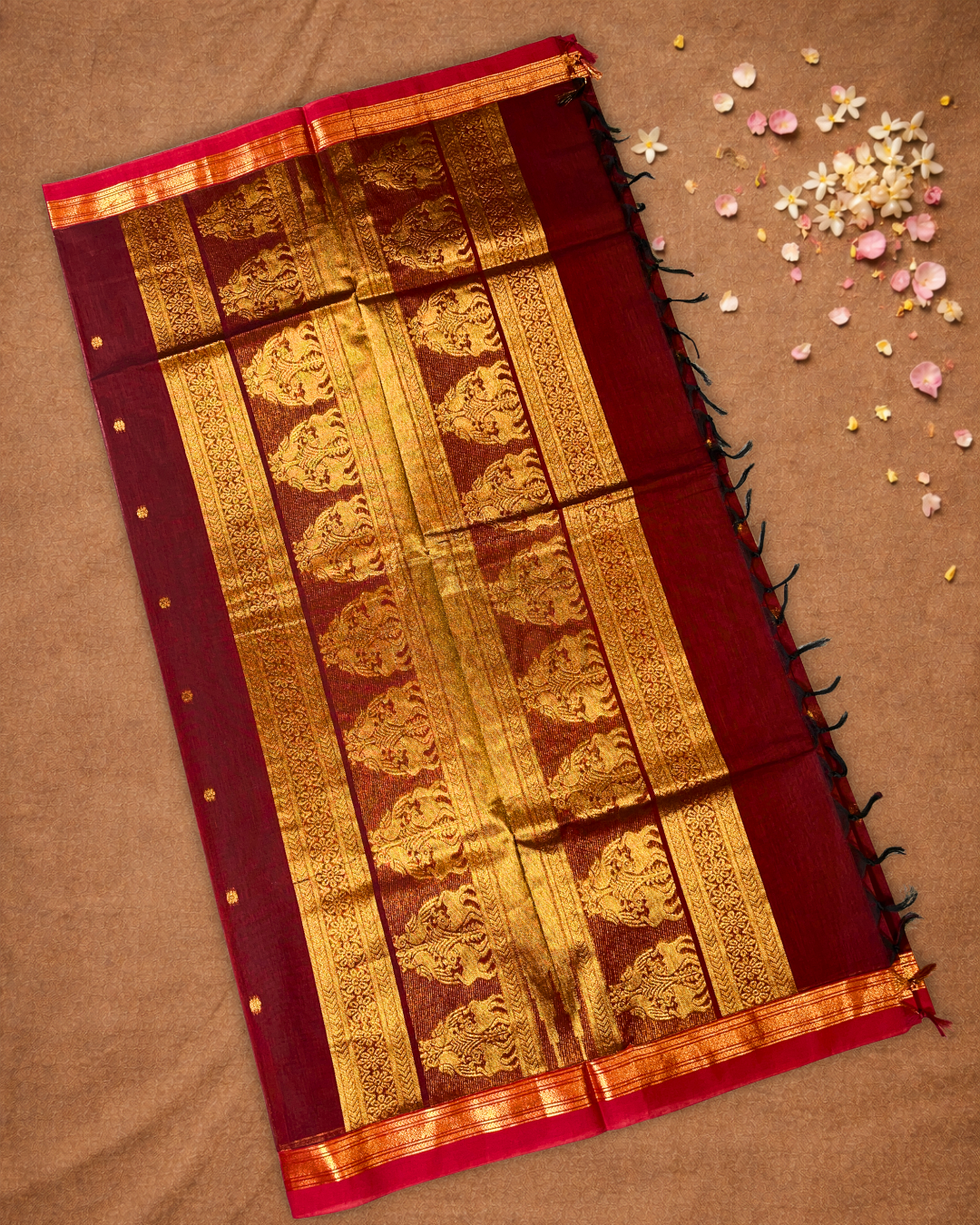 Chettinad Cottton Saree With Maroon