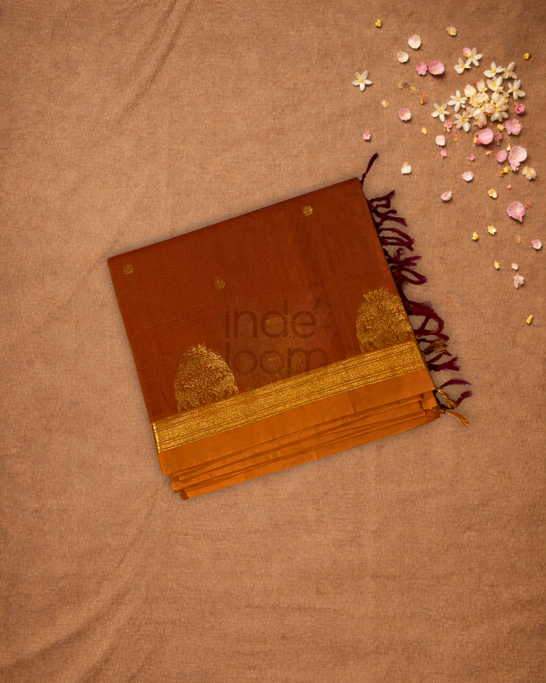 Chettinad Cottton Saree With Orange