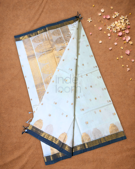Chettinad Cotton Saree  |  White