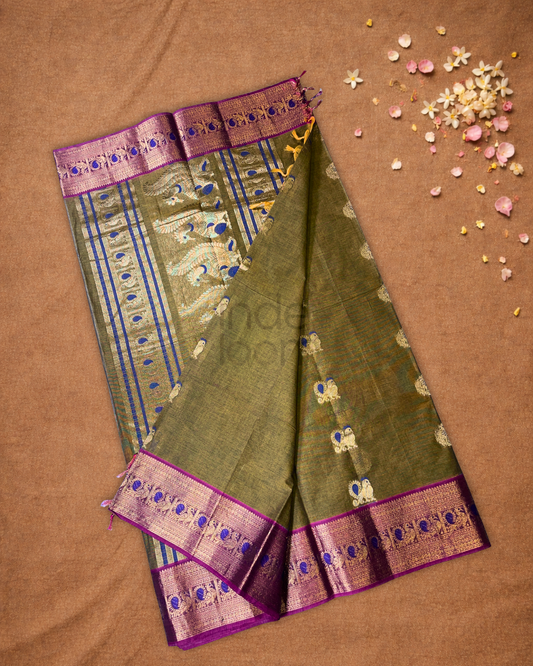 Chettinad Cotton Saree  |  Moss Green