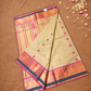 Chettinad Cottton Saree With Cream with pink border