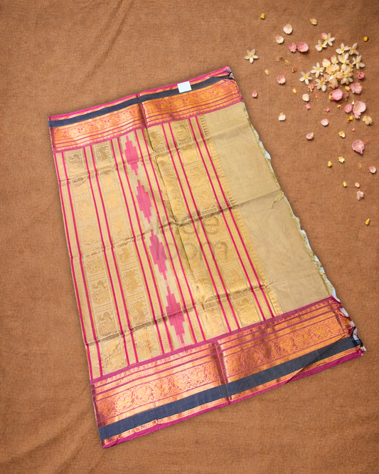Chettinad Cotton Saree  |  Cream Beige