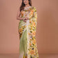 HANDPAINTED MULBERRY HANDLOOM SILK SAREE-022 - indeloom