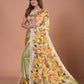 HANDPAINTED MULBERRY HANDLOOM SILK SAREE-022 - indeloom