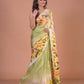 HANDPAINTED MULBERRY HANDLOOM SILK SAREE-022 - indeloom