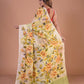 HANDPAINTED MULBERRY HANDLOOM SILK SAREE-022 - indeloom