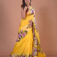 Handpainted Mulberry Handloom Silk Saree -025 - indeloom