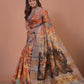 HANDPAINTED TUSSAR SILK SAREE-028 - indeloom