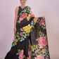 HANDPAINTED MULBERRY HANDLOOM SILK SAREE-036 - indeloom