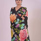 HANDPAINTED MULBERRY HANDLOOM SILK SAREE-036 - indeloom