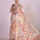 HANDPAINTED MULBERRY HANDLOOM SILK SAREE-038 - indeloom