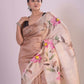 HANDPAINTED MULBERRY HANDLOOM SILK SAREE-038 - indeloom