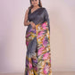 HANDPAINTED MULBERRY HANDLOOM SILK SAREE-040 - indeloom
