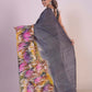 HANDPAINTED MULBERRY HANDLOOM SILK SAREE-040 - indeloom