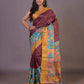 HANDPAINTED TUSSAR SILK SAREE-063 - indeloom