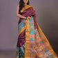 HANDPAINTED TUSSAR SILK SAREE-063 - indeloom
