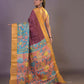 HANDPAINTED TUSSAR SILK SAREE-063 - indeloom