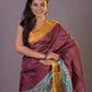 HANDPAINTED TUSSAR SILK SAREE-063 - indeloom
