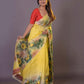 HANDPAINTED MULBERRY HANDLOOM SILK SAREE-051 - indeloom