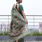 Multicolor Florals on Green Jamdani Saree(Pre-Order)-041