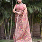 Floral Motifs Jamdani Saree-007 - indeloom