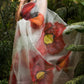 The Poppy Burst Organza Hand-painted Sari-065